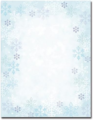 Blue Snowflakes Christmas Letterhead Printer Paper