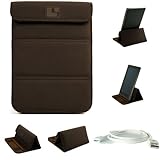 Brown Nubuck Cover Sleeve Carrying Case can easily be converted to a stand  ....