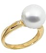 18K Yellow Gold Paspaley South Sea Cultured Fine Round Pearl and Diamond Ring