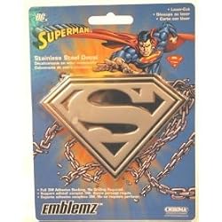 Superman Shield Stainless Steel Silver Emblem 1 pc
