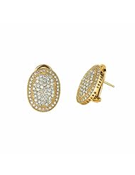 2.06 Carat Diamond Oval Shape Cluster Clip Earrings 14K Yellow Gold