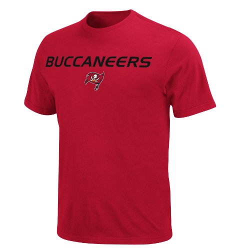NFL Men's Tampa Bay Buccaneers Line Of Scrimmage IV Short Sleeve Tee (Bright Cardinal, Large)