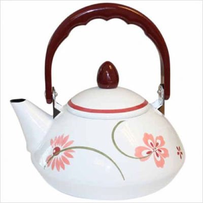Square Pretty Pink Personal Tea Kettle 38 oz. with Optional Accessories