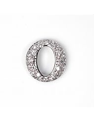 Sterling Silver Medium Circle O Clear CZ Pendant Gift Charm Pure 925 New 20mm with 2mm Figaro Chain