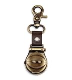Mens Bronze Football Brown Strap Clip on Pocket Watch