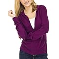 Mossimo&reg; Black: Ultrasoft Hoodie Cardigan - Plump Plum