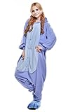 NEWCOAPLAY Unisex Onesies Pajamas Kigurumi Cosplay Sleepsuit Costume (XL, Blue Stitch)