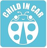 imoninn CHILD in car ステッカー　【マグネットタイプ】　No.04　テントウ虫さん　（水色）