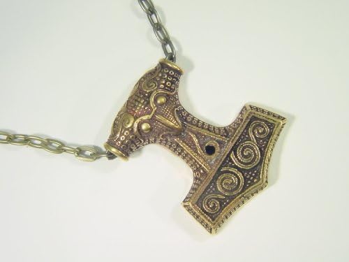 Real Genuine Bronze Thor's Hammer Mjollnir Norse Viking Odin Pendant