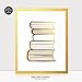 DIGIBUDDHA Stack of Books Gold Foil Decor Library Print Reading Study Modern Wall Art Poster 8 inches x 10 inches A19
