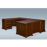 Camden Executive UDesk with Left Bridge Ginger Cherry