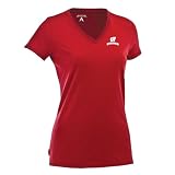NCAA Women's Wisconsin Badgers Dream V-Neck Tee (Dark Red, Small)