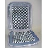 Velour/Wood Bead Cushion - Gray