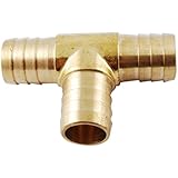 MettleAir 123-12-1PK 3/4" ID Hose Barb Tee T Union Fitting Intersection/Split Brass