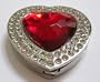 Red Ruby Crystal Heart Surrounded By Diamonds Foldup Hand Bag Purse Hook Hanger