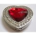 Red Ruby Crystal Heart Surrounded By Diamonds Foldup Hand Bag Purse Hook Hanger
