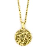 Heavenly Devotion Gold Tone Communion Medallion Necklace