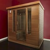 Hollywood 4 Person Infrared Sauna, Hemlock, with 15.5 Inch HD/TV/DVD Player
