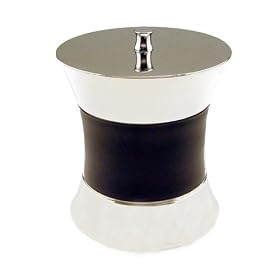 Kraftware 4-Quart Polished Hour Glass Ice Bucket with Black Band by Kraftware