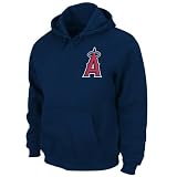 Los Angeles Angels of Anaheim Sweatshirt: Navy NX Flock Hooded Fleece Pullover
