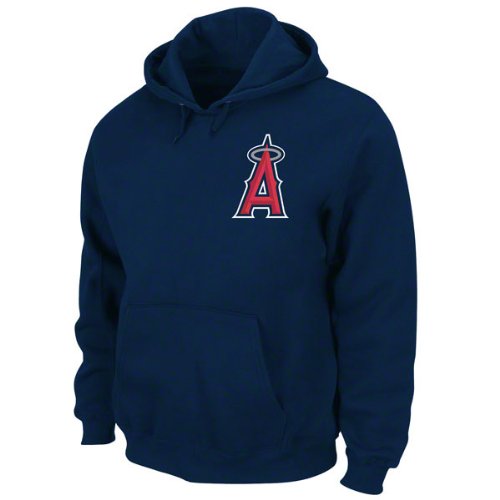 Los Angeles Angels of Anaheim Sweatshirt: Navy NX Flock Hooded Fleece Pullover