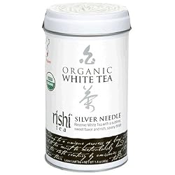Rishi Organic White Tea, Silver Needle Loose Tea, 1.41-Ounce Tin (Pack of 2)