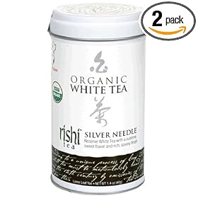 Rishi Organic White Tea, Silver Needle Loose Tea, 1.41-Ounce Tin (Pack of 2)