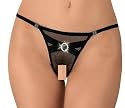 Eros Veneziani String Tanga ouvert, No 2597, schwarz