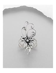 Flower Ring In 92.5 Sterling Silver