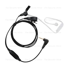 Binatone Radio Earpiece (Single 2.5mm Jack, Bodyguard Style 2 Wire Covert Acoustic Tube Headset with Microphone) for Terrain, Action, Trek, Latitude etc