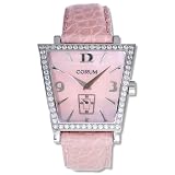 Ladies Trapeze Pink Crocodile and Diamond Watch Stainless Steel by Corum