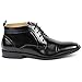 Ferro Aldo MFA-806005A Black Mens Lace up Perforated Dress Ankle Boots Shoes w/ Leather Lining