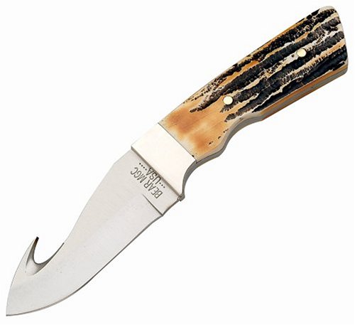 Bear and Son 8 Genuine India Stag Bone Guthook with Leather Sheath by Bear & Son