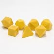 Precision Opaque 7 Piece Dice Set, Yellow with numbers, no ink