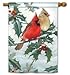 Cardinal Pair Winter Standard House Flag