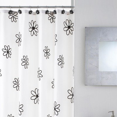 Floral Shower Curtain with Hooks