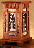 LAMPS BEAUTIFUL Tiffany Style Craftsman Mission Chevron Wooden Lantern Table Lamp by Meyda Tiffany--Excellent customer service--see our feedback.