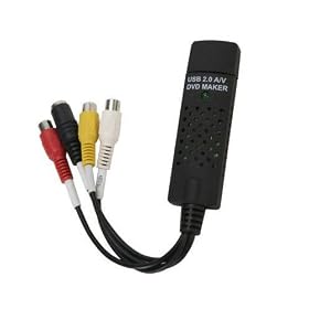 EasyCap USB 2.0 Video Capture Device DVR Card Adapter with Audio - DVD/VCD Maker from video sources: VHS, V8, Hi8 for laptop/PC,video recorder, camcorder, DVD player or Satellite TV receiver ( NTSC and PAL Compatible,supports Windows 2000/XP/Vista,Includes Vedio Capture & Editing software)