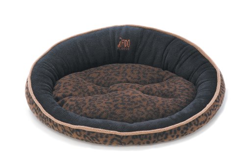 Premier Pet Cloud Fleece Bed, Black Faux Jag, Petite