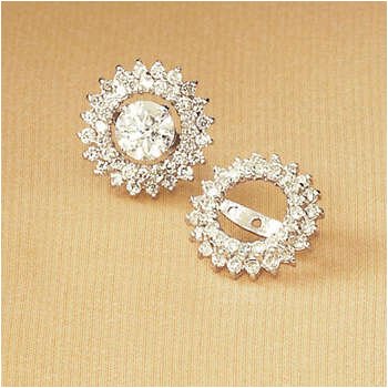 14kt White Gold And Diamond Circle Earring Jackets