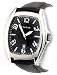 Prague Men's Black Croco-print Leather Strap Watch