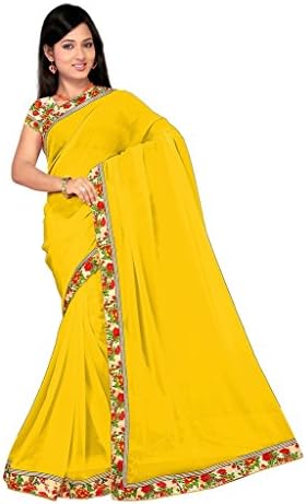 Garg Fashion Georgette Printed Saree With Blouse Piece