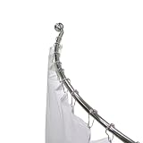 Elite Home Fashions Simple 3-in-1 Curved Shower Rod, Chrome Finish