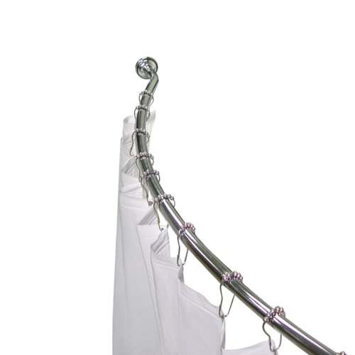 Elite Home Fashions Simple 3-in-1 Curved Shower Rod, Chrome Finish