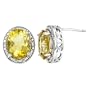 Sterling Silver Citrine w/ Diamond-Accent Earrings