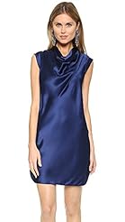 Charmeuse/Silk Cap Sleeves Cowl Neck  Dress