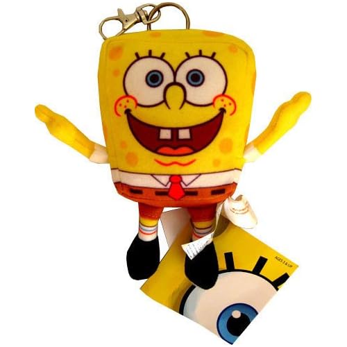SPONGEBOB SQUAREPANTS Keyring Key Fob Key Chain Boys Girls Kids Childrens Toys Soft Plush