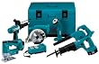 Makita DK1032DL 18 Volt Reciprocating Saw, 6-1/2-Inch Circular Saw, 1/2-Inch Hammer Driver-Drill, Jig Saw, Blower & Flashlight Kit