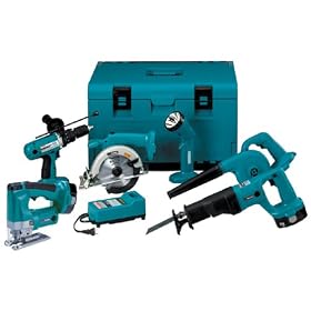 Makita DK1032DL 18 Volt Reciprocating Saw, 6-1 2-Inch Circular Saw, 1 2-Inch Hammer Driver-Drill,... by Makita