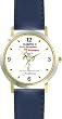 Habit 3 - Put First Thing's First, Prioritize (Spanish Text) - DELUXE TWO-TONE WATCH from THE 7 HABITS - WATCH COLLECTION BY WATCHBUDDY&reg; - Arabic Numbers - Blue Leather Strap-Size-Children's Size-Small ( Boy's Size & Girl's Size )